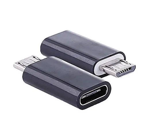 Adattatore convertitore ricarica dati USB 3.1 Tipo C femmina a Micro USB Maschio Nero