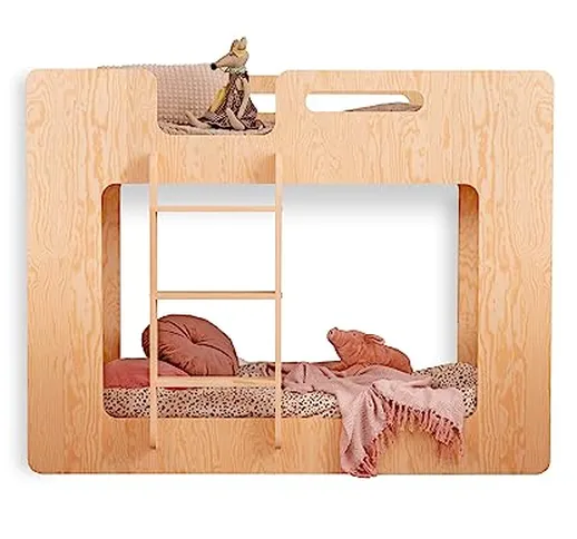 SMARTWOOD MIMI L Letto a Castello - scaletta sinistra, diverse dimensioni e colori, NATURA...