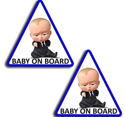 Biomar Labs® 2 x Adesivi Vinile Stickers Autoadesivi Decalcomania Bebè A Bordo Baby On Boa...