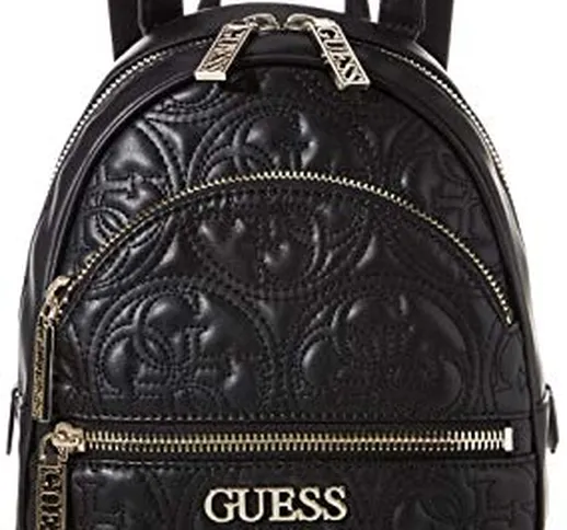 Guess Manhattan Small Backpack Borsa a Zainetto da Donna, Nero, Taglia Unica