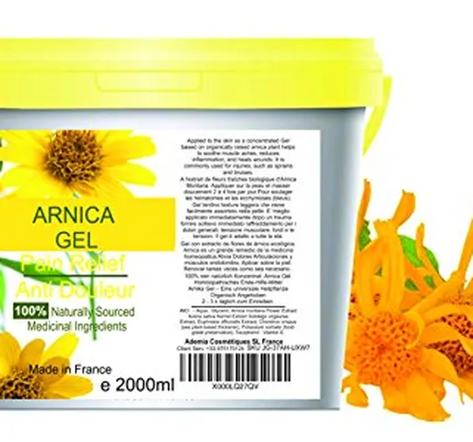 Gel all'Arnica 90%- 100% Naturale 2000g Crema Pomata Articolazioni Ematomi Dolori Muscular...