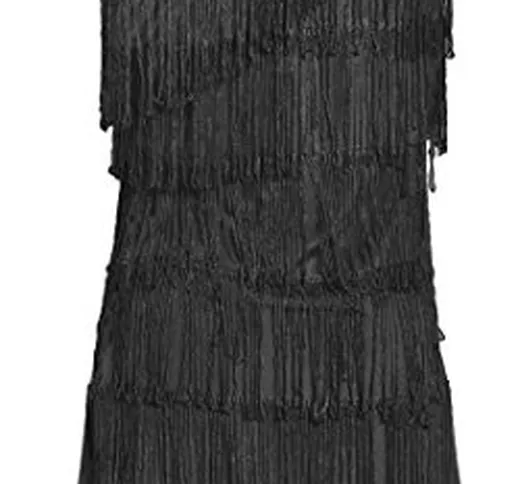 Costume anni 20 da Charleston, firmato Emma's Wardrobe – Include Vestito nero con frange,...