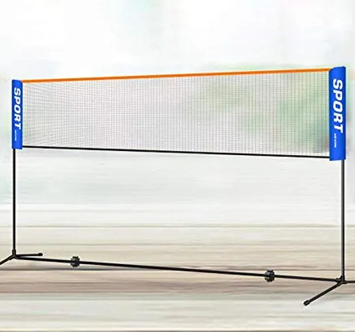 YXZQ Rete da Badminton, Rete da Tennis, Altezza Regolabile, Struttura in Ferro Stabile e B...