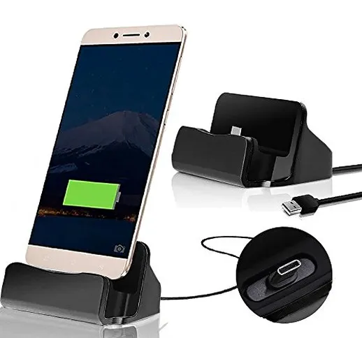 TUTUO 3 in 1 USB C Stazione di Ricarica & USB 3.0 Trasmissione Dati Multifunzionale Alta C...