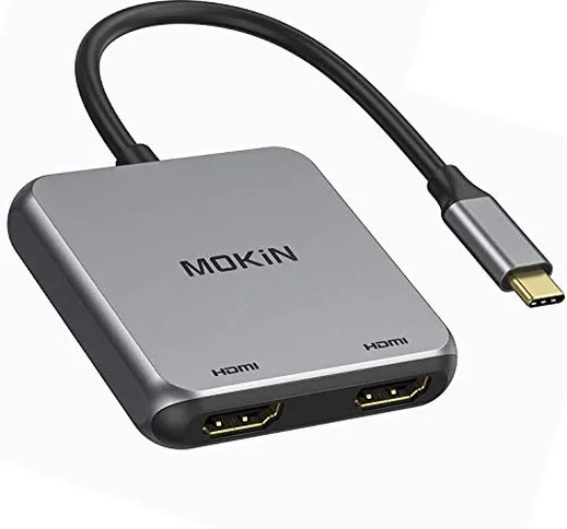 MOKiN Hub USB C Adattatore a Doppio HDMI multiporta da Tipo C a HDMI/Thunderbolt 3 Doppio...