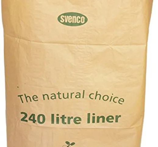 Alina, sacchetto in carta biodegradabile da 240 L per rifiuti compostabili o per bidoni de...