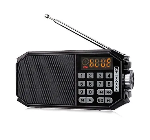 Retekess TR610 Portatile FM Radio con Bluetooth Altoparlante 1800mAh Grande Capacità Batte...