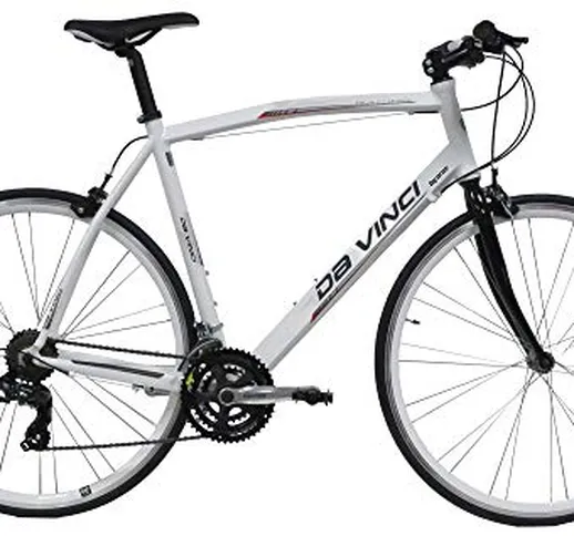 giordanoshop Bicicletta Ibrida da Uomo 28" 21V H52 Denver Fitness Bianca