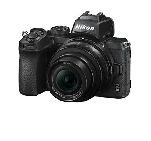 Nikon Z50 + Z DX 16-50 VR + Lexar SD 64 GB Fotocamera Mirrorless, CMOS DX da 20.9 MP, Sist...