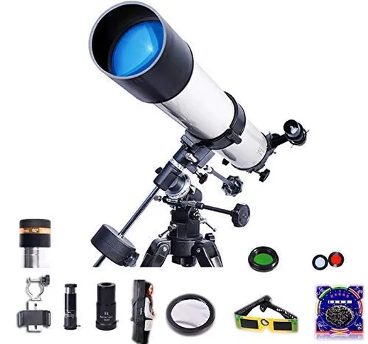 ZHANGYH Digital Telescope Telescopio astronomico 90 mm Principianti Bambini Spazio Rifratt...