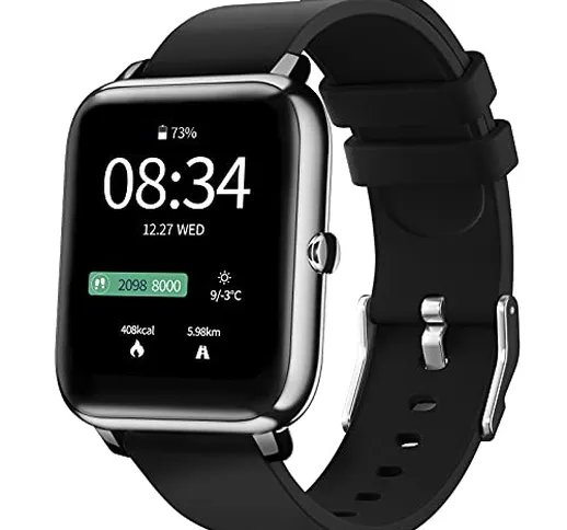 Smartwatch, IDEALROYAL Orologio Fitness Tracker Uomo Impermeabile Cardiofrequenzimetro, Mo...