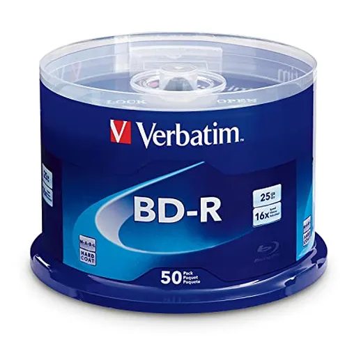 Verbatim BD-R 98397 - Disco multimediale registrabile Blu-ray, 25 GB, 16X, confezione da 5...