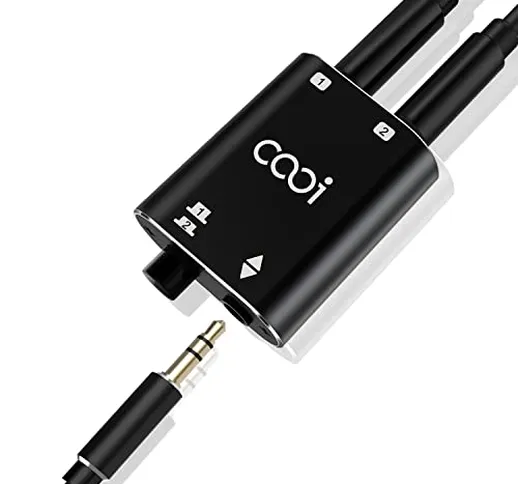 cooidea Switch Audio Stereo da 3,5 mm Supporta 1 Ingresso 2 Uscite o 2 Ingressi 1 Uscita c...