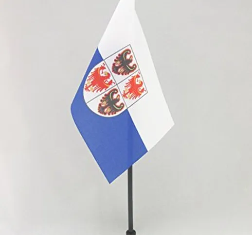 AZ FLAG Bandiera da Tavolo Trentino-Alto Adige 15x10cm - Piccola BANDIERINA TRENTINA - REG...
