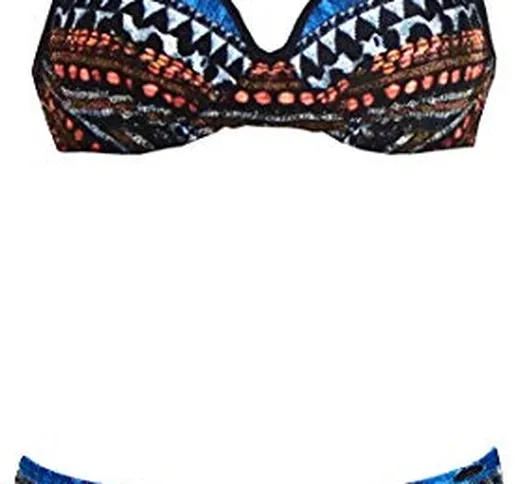 Sunflair 21081-926 Women's Precious Dark Black Aztec Print Swimwear Beachwear Bikini Set 4...