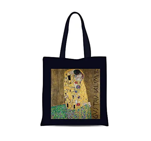 all sas Borsa shopper klimt 100% tela di cotone stampa Made in Italy