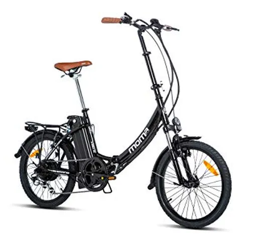 Moma bikes ebike 20.2, Bicicletta Elettrica Pieghevole Unisex Adulto, Nero, Unic Size