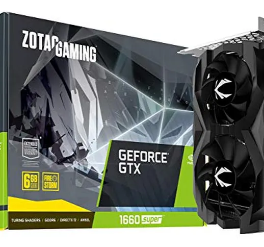 ZOTAC Gaming GeForce GTX 1660 Super 6 GB GDDR6 192-bit Scheda grafica da gioco, Super Comp...