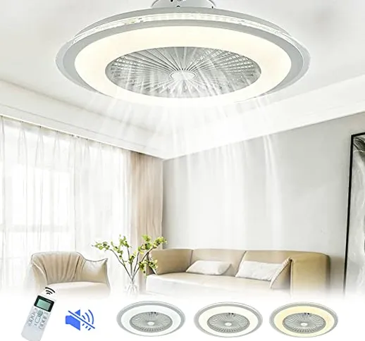 Ventilatore da soffitto moderno Nordic con telecomando, 60 W, lampada da soffitto a LED, u...
