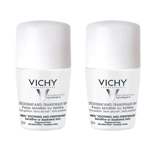 Vichy deodorante Roll-On anti-traspirante, 48 ore, confezione doppia