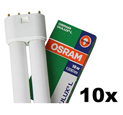 10 X OSRAM Dulux L 18 W/830 2 G11 225 mm 4 Pin lampada a risparmio energetico 3000 K (bian...