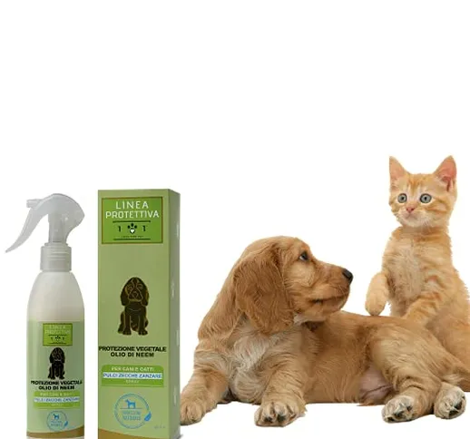 Protezione Vegetale Spray con Olio di Neem per Cani e Gatti - Antiparassitario e Repellent...