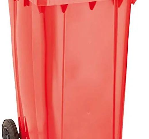 OPV WAVE, bidone per la spazzatura grande, 240 l, nastro in plastica, rosso