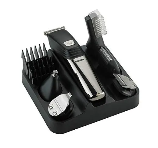 Rasoio elettrico per capelli Barba elettrica per uomo, tagliacapelli 6-in-1 e set per baff...