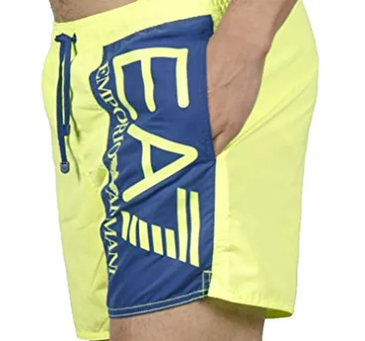 EA7 Emporio Armani 7 - Boxer Mare Uomo Costume Giallo Logo - Taglia IT 52