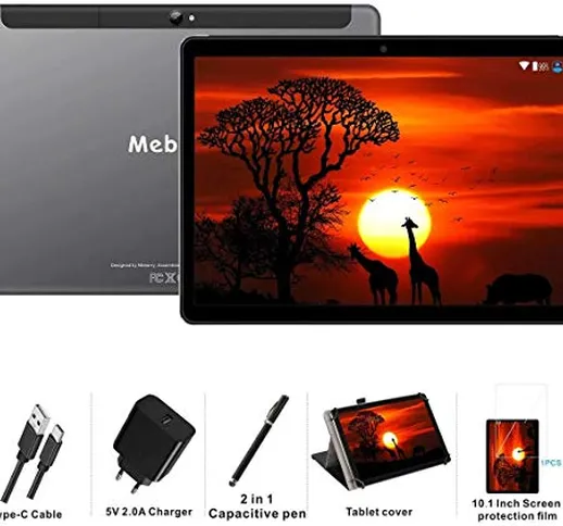 MEBERRY Tablet 10 Pollici Android 9.0 Pie Tablets 4GB RAM + 64GB ROM - Certificato Google...