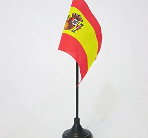 AZ FLAG Bandiera da Tavolo Spagna 15x10cm Punta Dorata - Piccola BANDIERINA Spagnola 10 x...