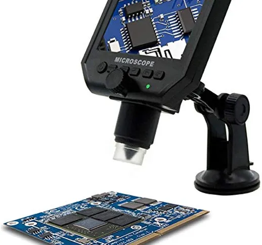 Microscopio Digitale Portatile 4.3" LCD Ingrandimento 600X Batteria al Litio Ricaricabile...