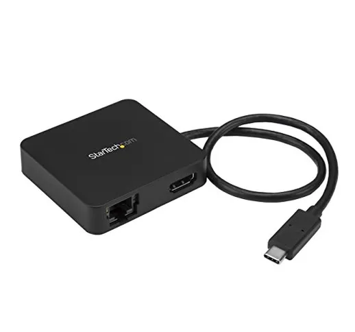 STARTECH.COM Adatattore Multiporta USB-C per Portatili, 4K HDMI, Gbe, USB Tipo C, USB-A, A...