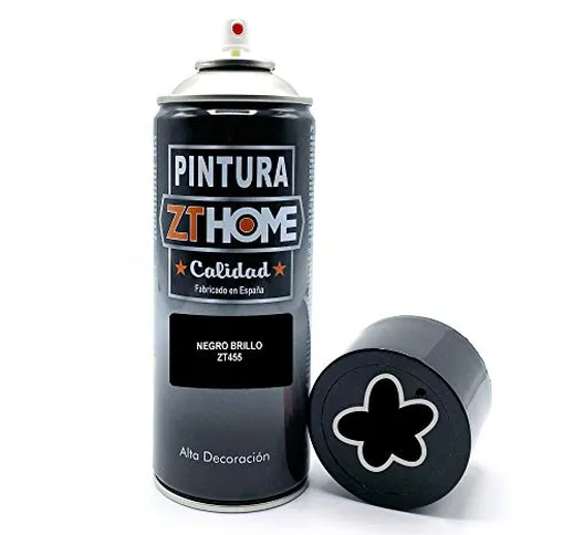 Vernice spray | Vernice Spray Nero Lucido | 400 ml | Bomboletta Spray per legno, alluminio...