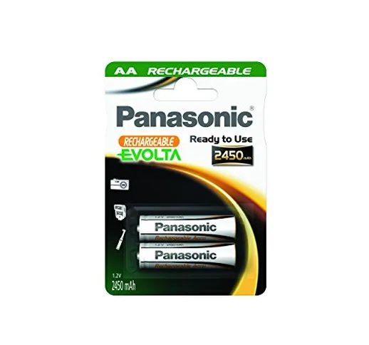 Panasonic 1314 2450 mAh R2U P06 AA Mignon Evolta batteria ricaricabile Blister da 2 2450 m...