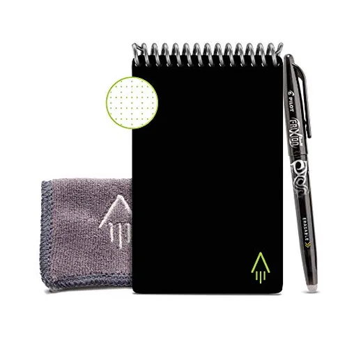 Rocketbook  EVR-M-K Mini notebook riutilizzabile con Panno e Penna Inclusi, 8,9 cm x 14 cm...