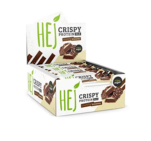 HEJ Crispy Protein Bar Crunchy Brownie - Barra delle proteine senza zuccheri aggiunti - Ba...