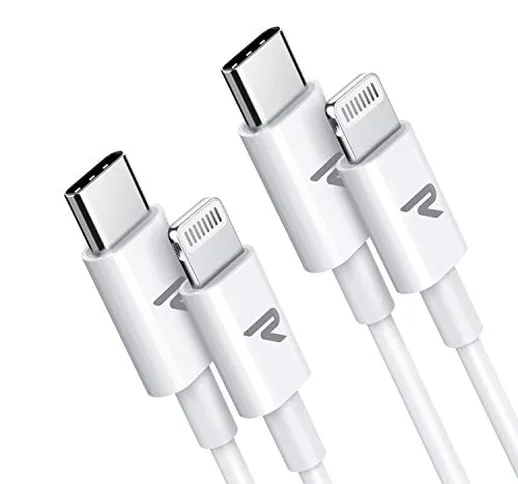 RAMPOW Cavo USB C Lightning [1M-2Pezzi] [Certificato Apple MFi] Supporta Power Delivery 18...