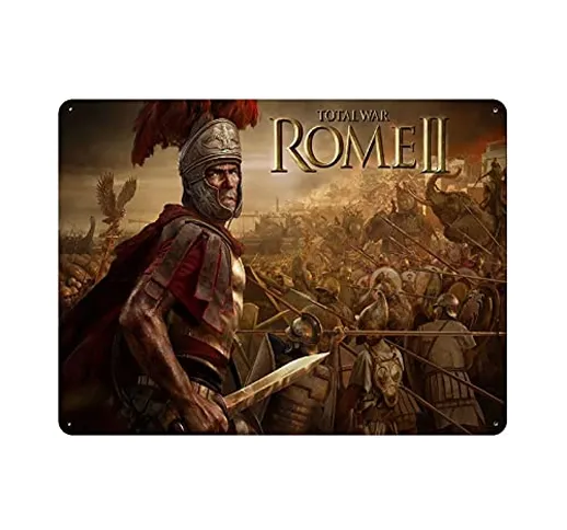 Total War Rome II Classic Popolare Game Cover 2 Tin Sign Vintage Metal Pub Club Cafe bar H...