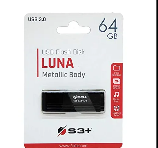 S3+ Pen Drive 64GB USB 3.0 Luna Gray (S3PD3001064GY)