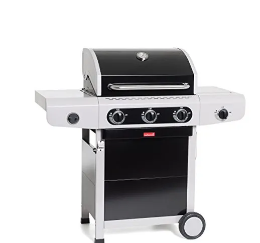 barbecook Siesta 310 - Black Edition, Barbecue A Gas Professionale con 3 Fuochi Multifunzi...