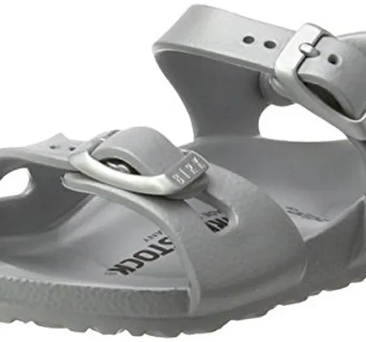 Birkenstock 1005682, Sandali Bimbi, Argento (Metallic Silver), 28 EU