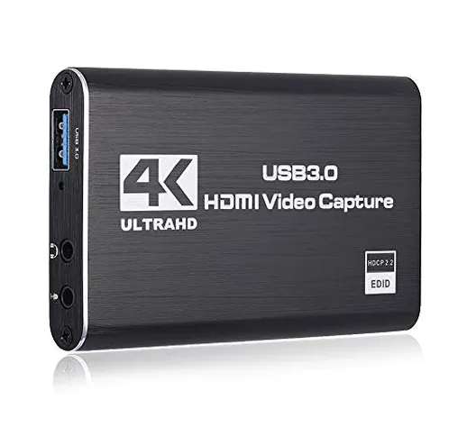 harupink Scheda Registrazione Video HDMI, 4K dispositivo di acquisizione video HDMI USB 3....