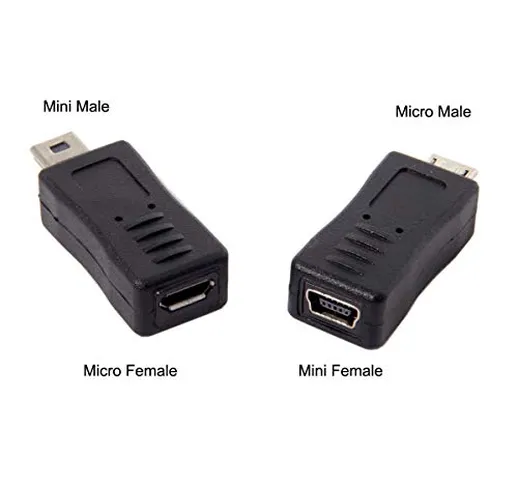 CY, 1 adattatore Mini USB femmina a micro USB maschio e 1 adattatore Mini USB maschio a mi...