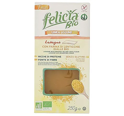 Felicia Lasagne Lenticchie Gialle e Riso Integrale - 250 g