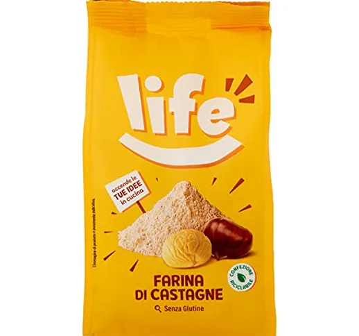 Life Farina di Castagne, senza Glutine, per Dolci, Prodotto Adatto ai Vegani, Ideale per R...
