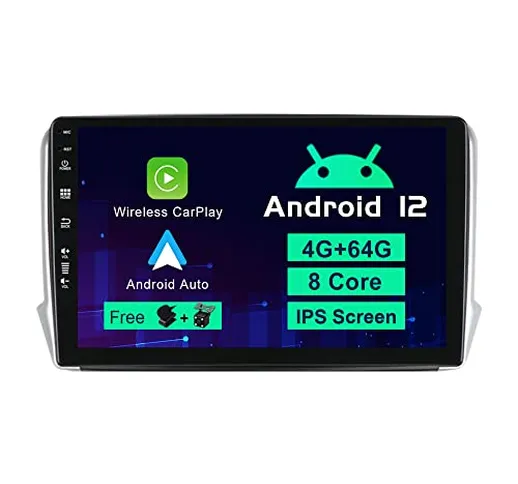 BXLIYER Android 12 IPS Autoradio Per Peugeot 208/2008 (2012-2018) - 4G+64G - Senza fili Ca...