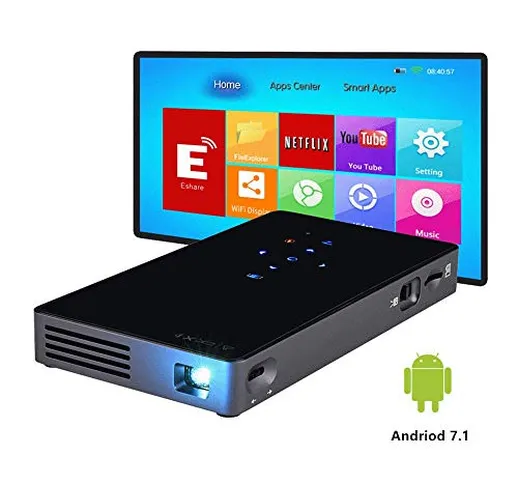 Mini proiettore portatile Prechen, Video proiettore tascabile Supporto 1080P WiFi Touch pa...