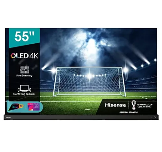 Hisense 55" OLED 4K 2021 55A98G, Soundbar Integrata 2.1.2 120W Dolby Atmos, Smart TV VIDAA...