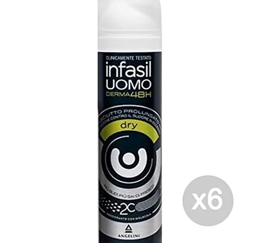 Set 6 INFASIL Deodorante Spray Uomo Dry Ml 150 Cura E Igiene Del Corpo